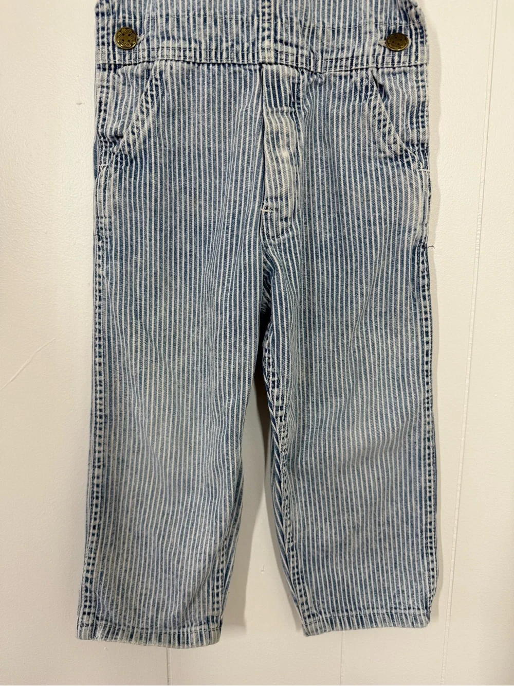 OshKosh B’Gosh Vintage Made in USA Paper Tag Striped Overalls